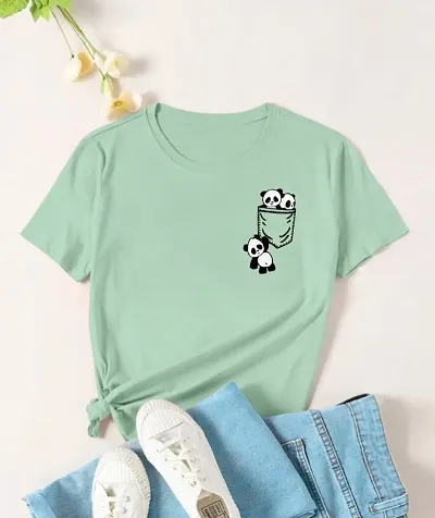 VMSHOP Woman Full Sleeve Comfort Cotton T-Shirts.(Mini Panda) || Comfortable T-Shirt for Women || Casual T-Shirt for Women