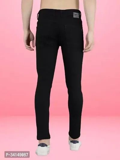 Trendy Black Plain Slim Fit Jeans-thumb3