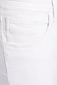 Stylish White Denim Solid Slim Fit Jeans For Men-thumb1