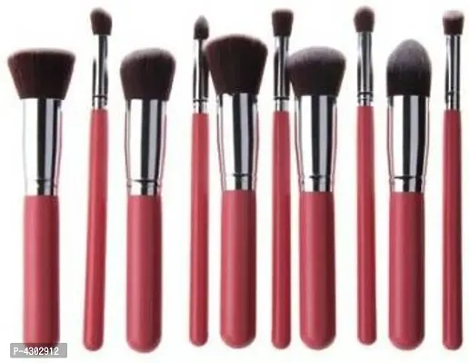 Professional 10 Pcs pink Makeup Brushes Set  (Pack of 10)-thumb0