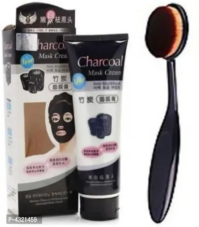 Charcoal mask with oval blend foundation brush  (2 Items in the set)-thumb0
