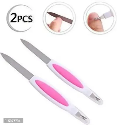 nailart_removver Type: Nail Buffer 2 in 1 Manicure Pedicure Nail File Tool Cuticle Trimmer Cutter Remover for Women-thumb0