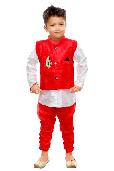 Kids Stylish Ethnic Wear - Modi Jacket, Kurta & Pyjama