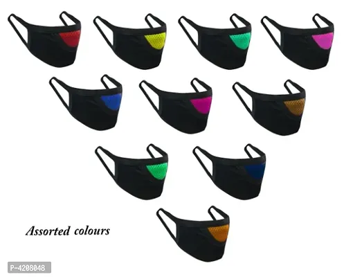 Soft, Washable & Reusable Pollution, Face Protection Mask - Assorted colours (Set of 10)-thumb0