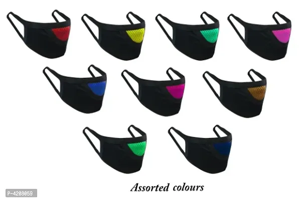 Soft, Washable & Reusable Pollution, Face Protection Mask - Assorted colours (Set of 9)-thumb0