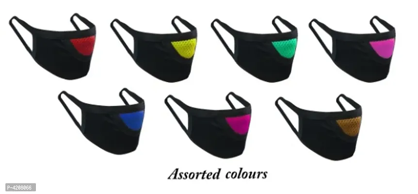 Soft, Washable & Reusable Pollution, Face Protection Mask - Assorted colours (Set of 7)-thumb0