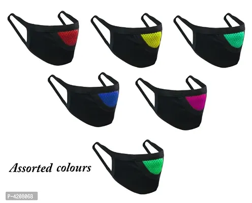 Soft, Washable & Reusable Pollution, Face Protection Mask - Assorted colours (Set of 6)-thumb0