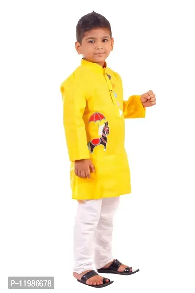 Trendy Pure Cotton Kids/Boys Kurta Pajama Set with Embroidery work-thumb2