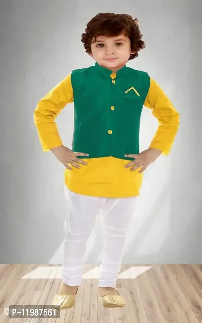 Trendy Boys/Kids Kurta Pyjama Set with Waistcoat - Modi Jacket-thumb0