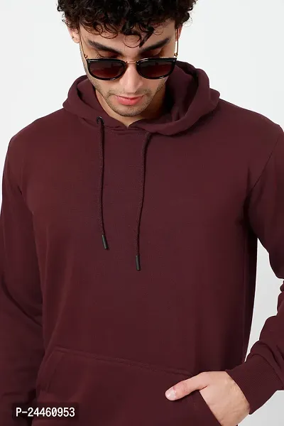 Classic Fleece Solid Hoodie Sweatshirts for Men-thumb3