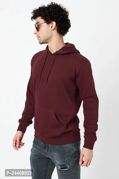 Classic Fleece Solid Hoodie Sweatshirts for Men-thumb5