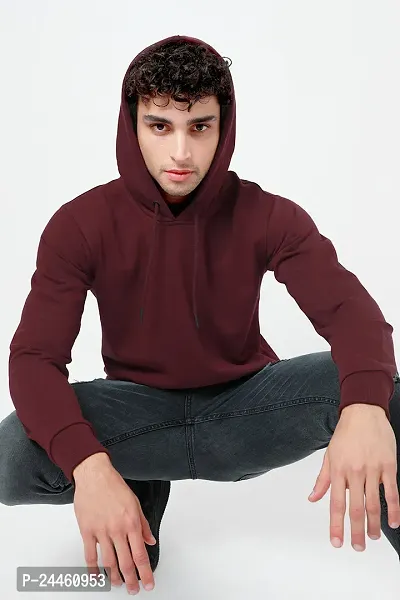 Classic Fleece Solid Hoodie Sweatshirts for Men-thumb4