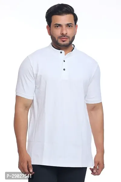 Classic Regular Fit Mandarin Neck T Shirt for Mens-thumb0