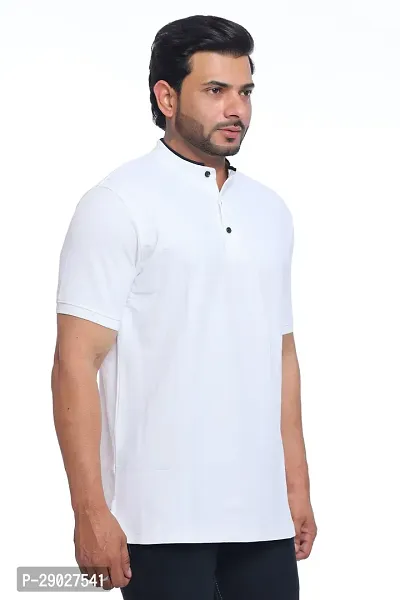 Classic Regular Fit Mandarin Neck T Shirt for Mens-thumb4