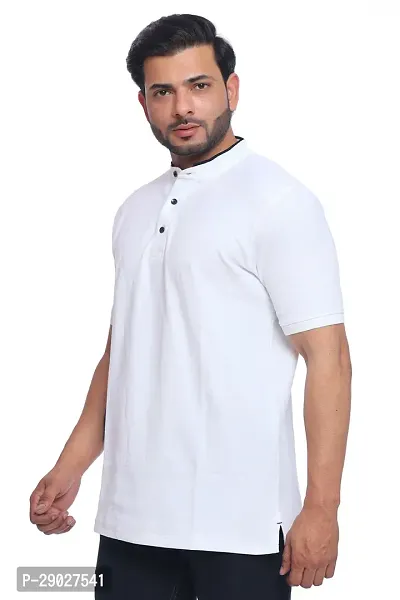 Classic Regular Fit Mandarin Neck T Shirt for Mens-thumb2