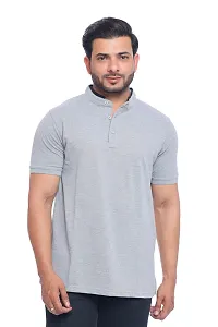 Classic Regular Fit Mandarin Neck T Shirt for Mens-thumb1