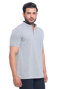 Classic Regular Fit Mandarin Neck T Shirt for Mens-thumb2