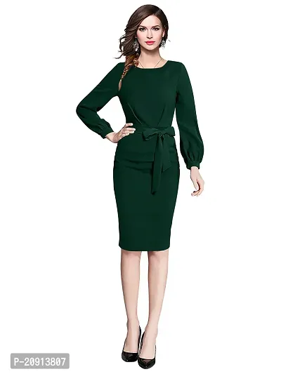 Classic Polyester Solid Dresses for Women