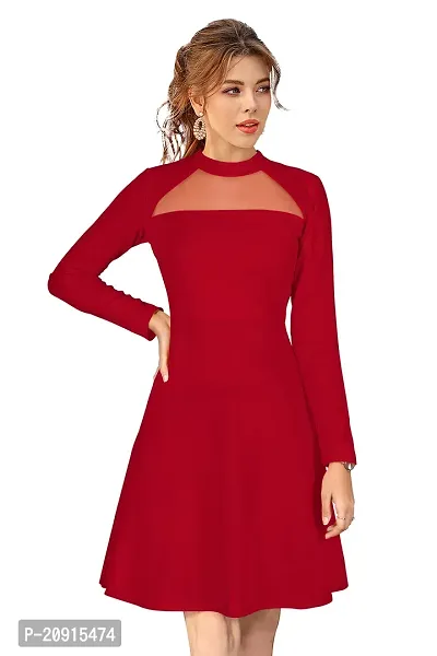 Classic Polyester Solid Dresses for Women-thumb0