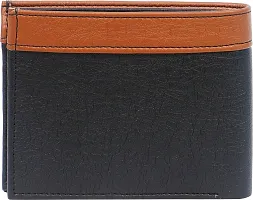 Designer Multicoloured Artificial Leather Self Design Two Fold Wallet For Men-thumb1