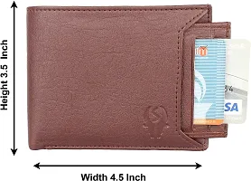 Designer Brown Artificial Leather Self Design Money Clip For Men-thumb3