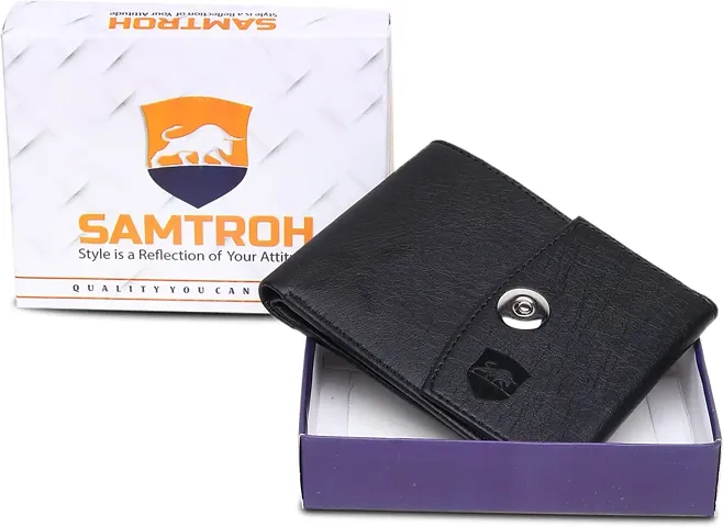 Designer PU Self Design Two Fold Wallet For Men