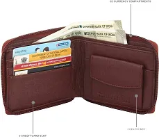 Designer Brown Artificial Leather Self Design Two Fold Wallet For Men-thumb1