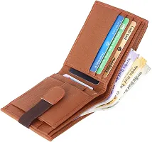 Designer Brown Artificial Leather Self Design Two Fold Wallet For Men-thumb1