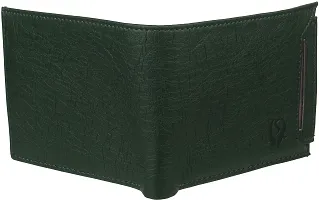 Designer Green Artificial Leather Self Design Two Fold Wallet For Men-thumb4