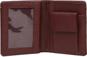 Designer Brown PU Self Design Two Fold Wallet For Men-thumb1