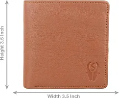 Designer Tan Artificial Leather Self Design Two Fold Wallet For Men-thumb4