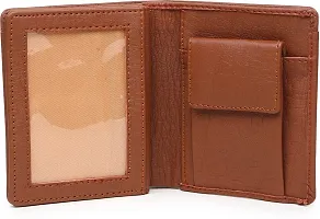 Designer Tan PU Self Design Two Fold Wallet For Men-thumb1