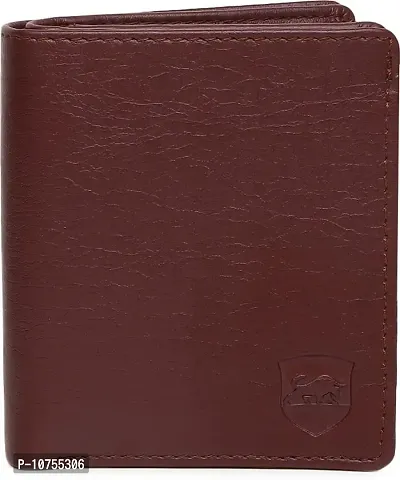 Designer Brown PU Self Design Two Fold Wallet For Men-thumb3