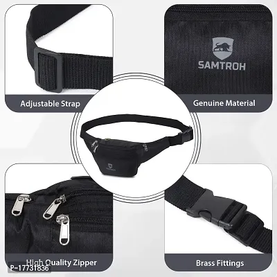 SAMTROH Stylish Waist Bag Elegant Style Travel Pouch Passport Holder Waist Bag (Black)-thumb5