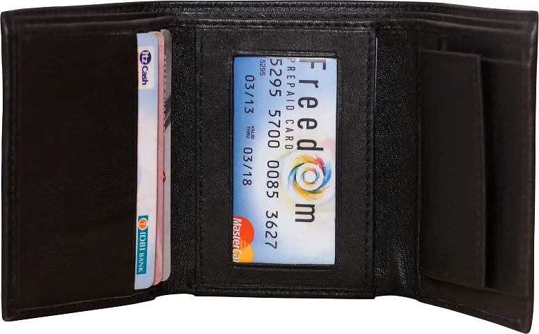 Stylish Artificial Leather Self Design Wallet For Men