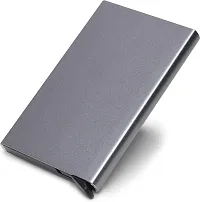Designer Grey Metal Self Design Card Holder For Men-thumb3