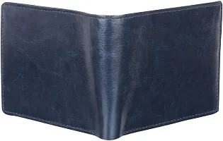 Designer Blue Artificial Leather Self Design Two Fold Wallet For Men-thumb1