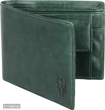 Designer Green Artificial Leather Self Design Two Fold Wallet For Men-thumb0