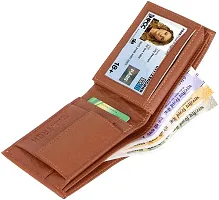 Designer Tan Artificial Leather Self Design Two Fold Wallet For Men-thumb2