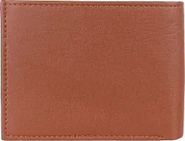 Designer Tan Artificial Leather Self Design Two Fold Wallet For Men-thumb2