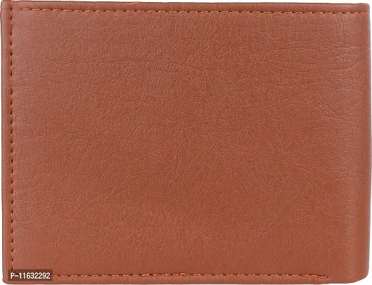 Designer Tan Artificial Leather Self Design Two Fold Wallet For Men-thumb3