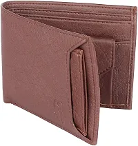 Designer Brown Artificial Leather Self Design Money Clip For Men-thumb2