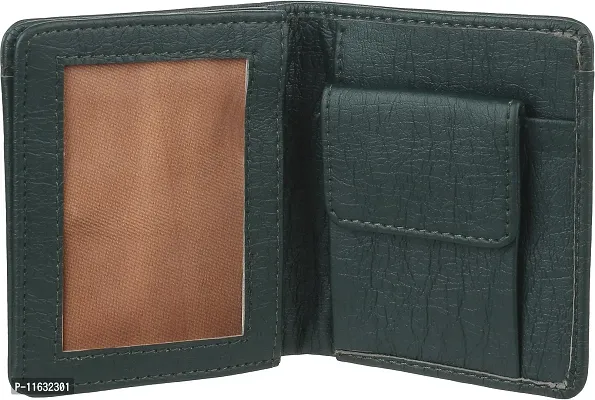 Designer Green Artificial Leather Self Design Two Fold Wallet For Men-thumb4
