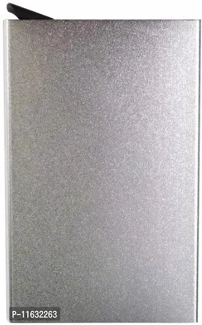 Designer Grey Metal Self Design Card Holder For Men-thumb0