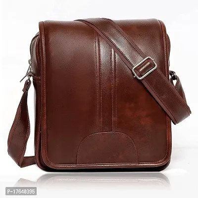 Brown Men  Women Sling Bag