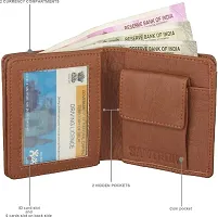 Designer Tan Artificial Leather Self Design Two Fold Wallet For Men-thumb1