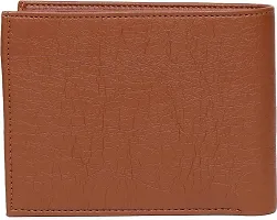 Designer Black PU Self Design Two Fold Wallet For Men-thumb2