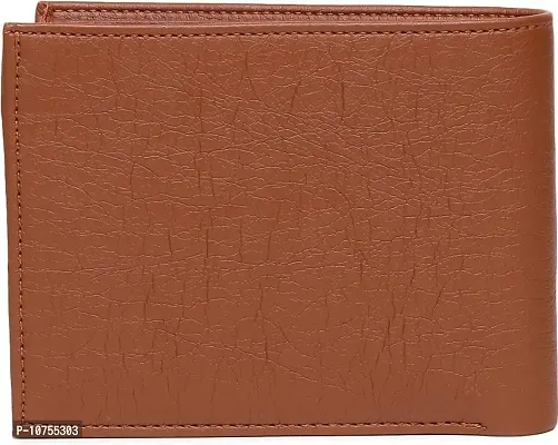 Designer Black PU Self Design Two Fold Wallet For Men-thumb3