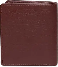 Designer Brown PU Self Design Two Fold Wallet For Men-thumb3