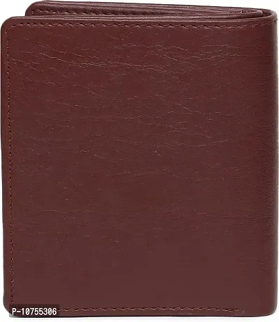 Designer Brown PU Self Design Two Fold Wallet For Men-thumb4